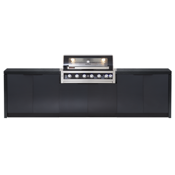 Cabinex Galaxy Black (Classic) 6 Burner Outdoor Kitchen Package with Porcelain Benchtop